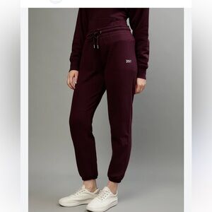 DKNY Burgundy Drawstring Jogger Pants